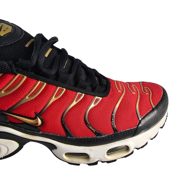 Nike Air Max Plus Red Gold Black Sneaker Running Shoes Women's Size 5.5 - Picture 12 of 16